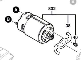 Moteur courant continu 10,8 V réf. 2 609 199 177 BOSCH